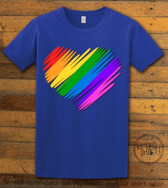 This is the main graphic design on a royal shirt for the Pride Shirts: Pride Heart