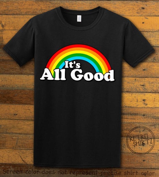 This is the main graphic design on a black shirt for the Pride Shirts: Good Rainbow