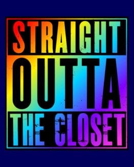 This is the main graphic design for the Pride Shirts: Straight Out of the Closet