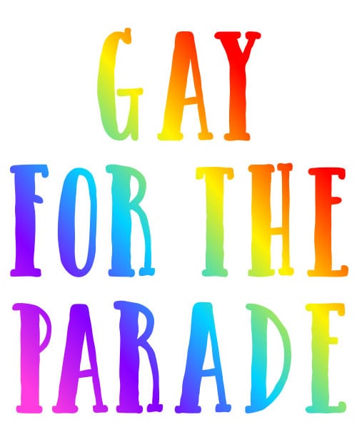 This is the main graphic design for the Pride Shirts: Pride Parade