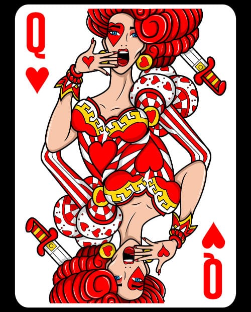 This is the main graphic design for the Pride Shirts: Drag Queen of Hearts
