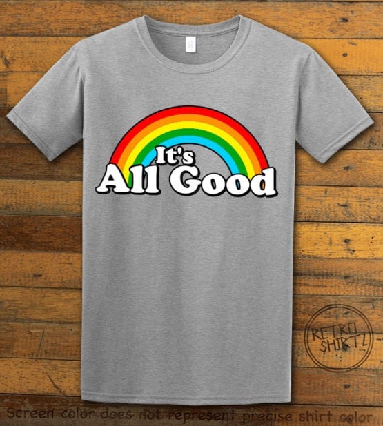 This is the main graphic design on a gray shirt for the Pride Shirts: Good Rainbow