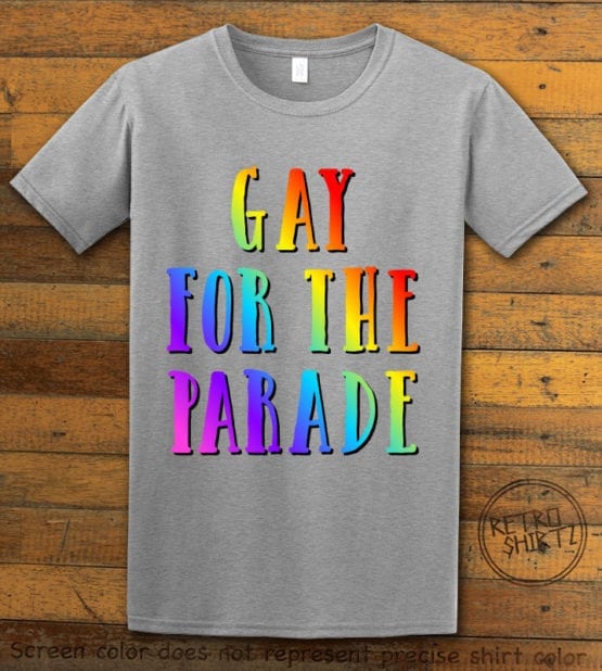 This is the main graphic design on a gray shirt for the Pride Shirts: Pride Parade