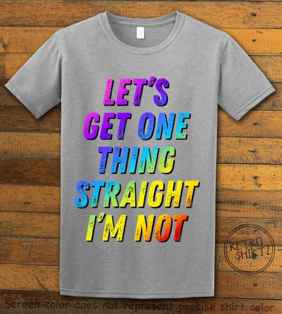 This is the main graphic design on a gray shirt for the Pride Shirts: Not Straight