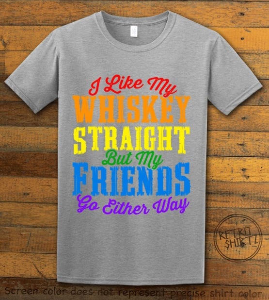 This is the main graphic design on a gray shirt for the Pride Shirts: Whiskey Gay Pride
