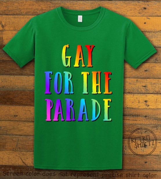 This is the main graphic design on a green shirt for the Pride Shirts: Pride Parade