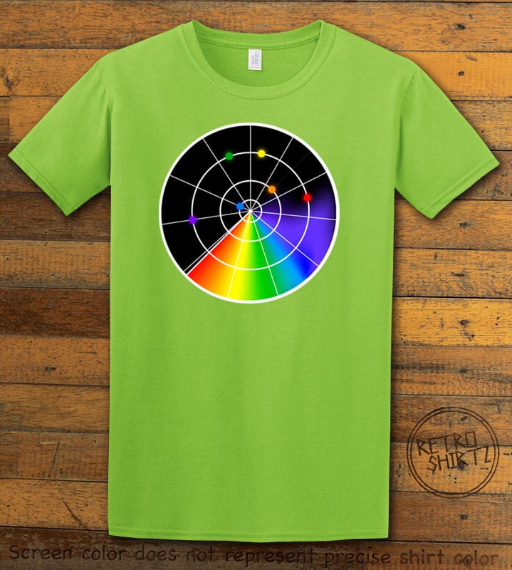 This is the main graphic design on a lime shirt for the Pride Shirts: Gaydar