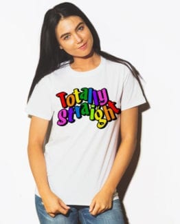 This is the main model photo for the Pride Shirts: Totally Straight