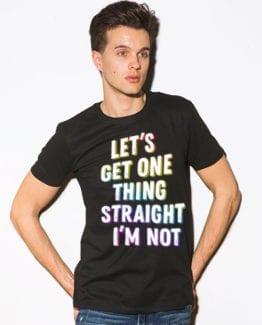 This is the main model photo for the Pride Shirts: Not Straight