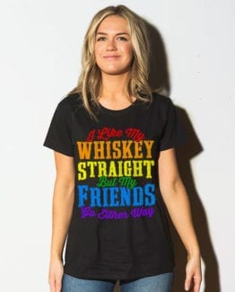 This is the main model photo for the Pride Shirts: Whiskey Gay Pride