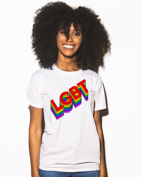 This is the main model photo for the Pride Shirts: Retro LGBT