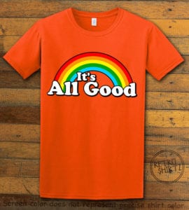 This is the main graphic design on a orange shirt for the Pride Shirts: Good Rainbow