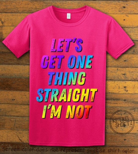 This is the main graphic design on a pink shirt for the Pride Shirts: Not Straight