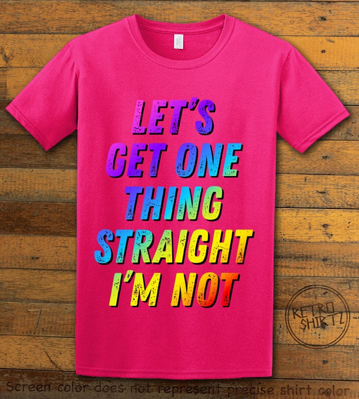 This is the main graphic design on a pink shirt for the Pride Shirts: Not Straight