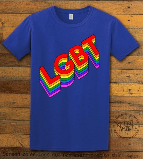 This is the main graphic design on a royal shirt for the Pride Shirts: Retro LGBT