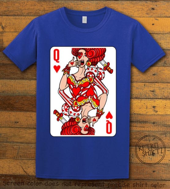 This is the main graphic design on a royal shirt for the Pride Shirts: Drag Queen of Hearts