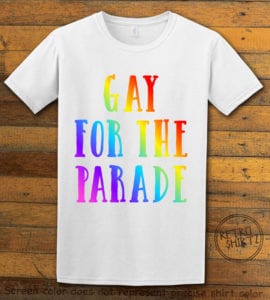 This is the main graphic design on a white shirt for the Pride Shirts: Pride Parade