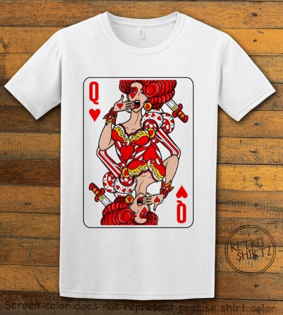 This is the main graphic design on a white shirt for the Pride Shirts: Drag Queen of Hearts